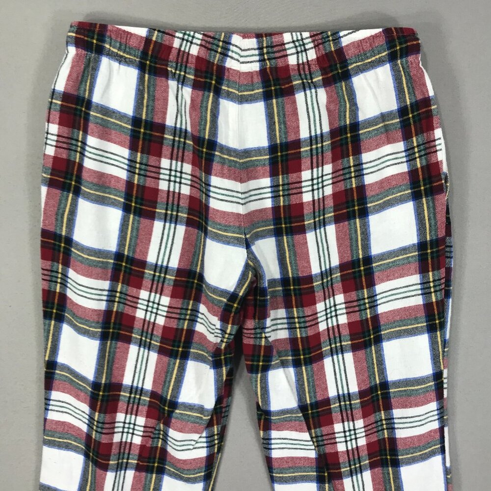 Old Navy Pants Womens Medium White Plaid Flannel Drawstring Lounge Pajama Pocket - Picture 4 of 12